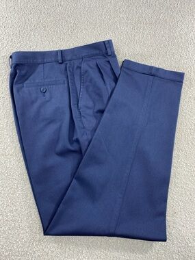 L.L. Bean womans Dark Blue Pleated Dress Trousers size 12 mom pants y2k 90’s